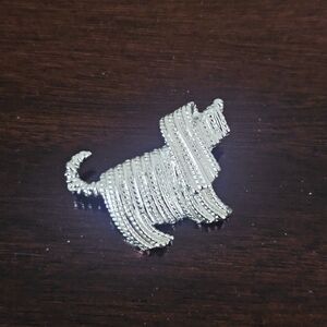 Silver Dog Brooch
